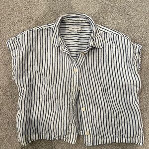 Madewell Linen Crop Dolman Shirt